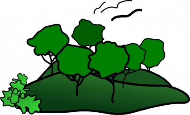 Landscape Mountain Trees clip art | Download free Vector