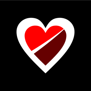 Heart Clipart - Purple Cut Off Heart with Black Background ...