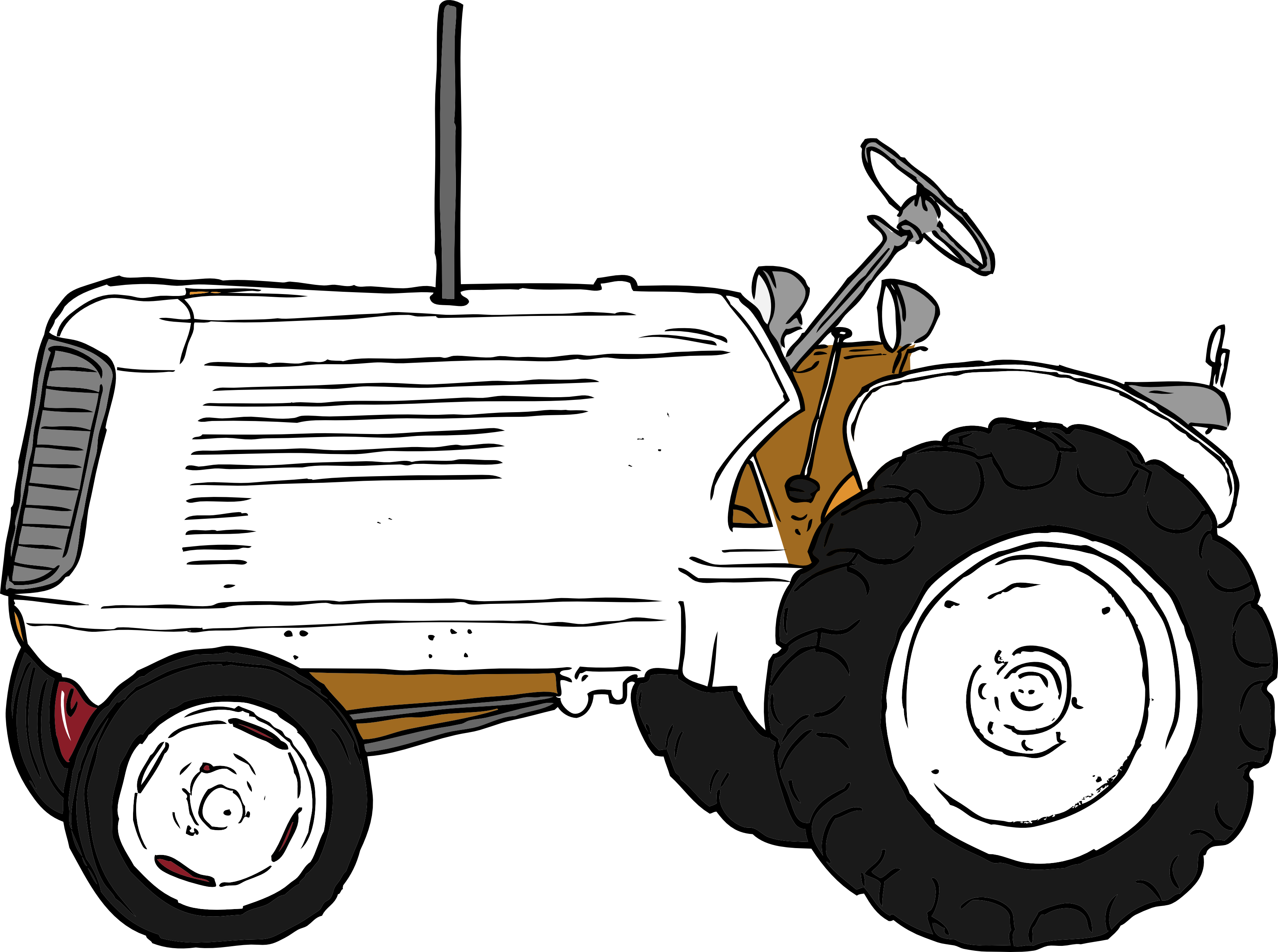 tractor black white line art coloring book ...