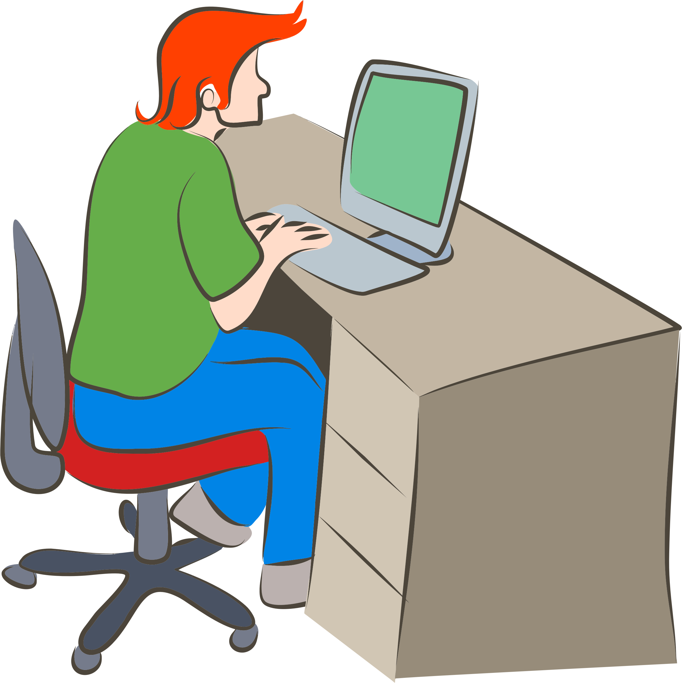 Man At Computer Clipart
