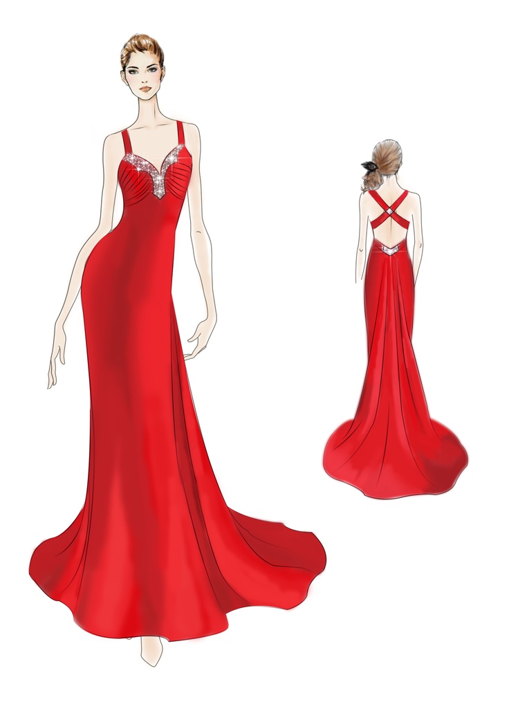 Prom Dress Drawings - ClipArt Best