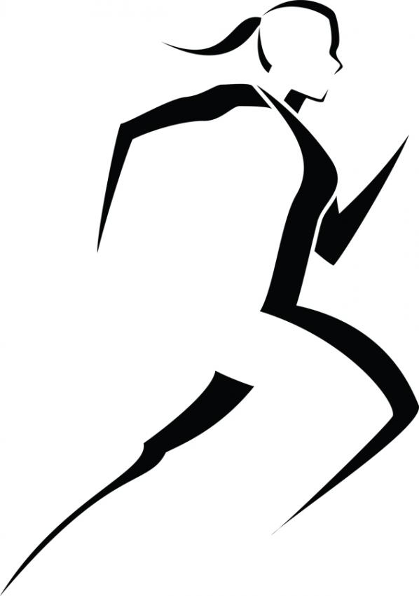 5k Runner Girl Clipart
