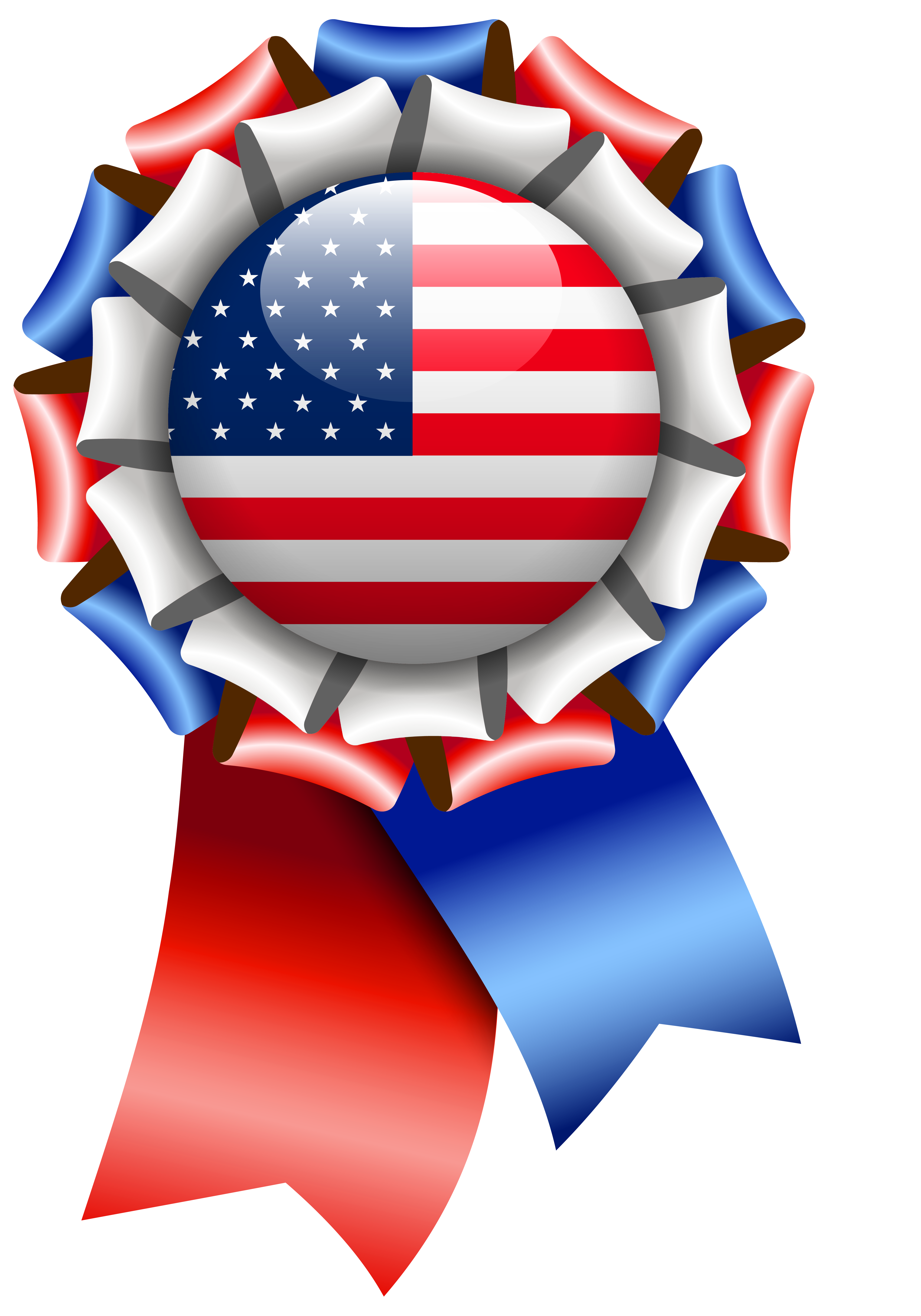 USA Flag Rosette Ribbon PNG Clipart Image