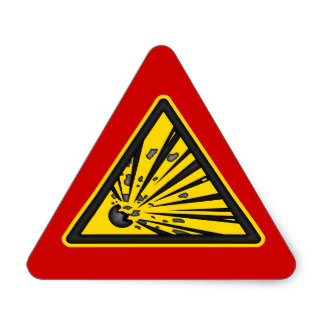 Explosive Warning Stickers | Zazzle