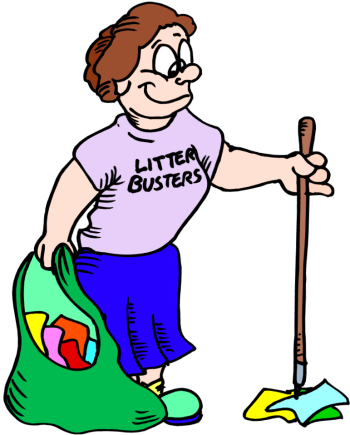 Picking up litter clipart