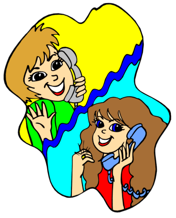 Talking on phone clipart