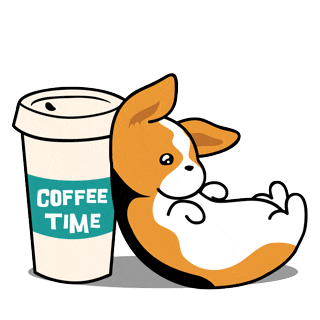 corgi, coffee animated GIF | PopKey