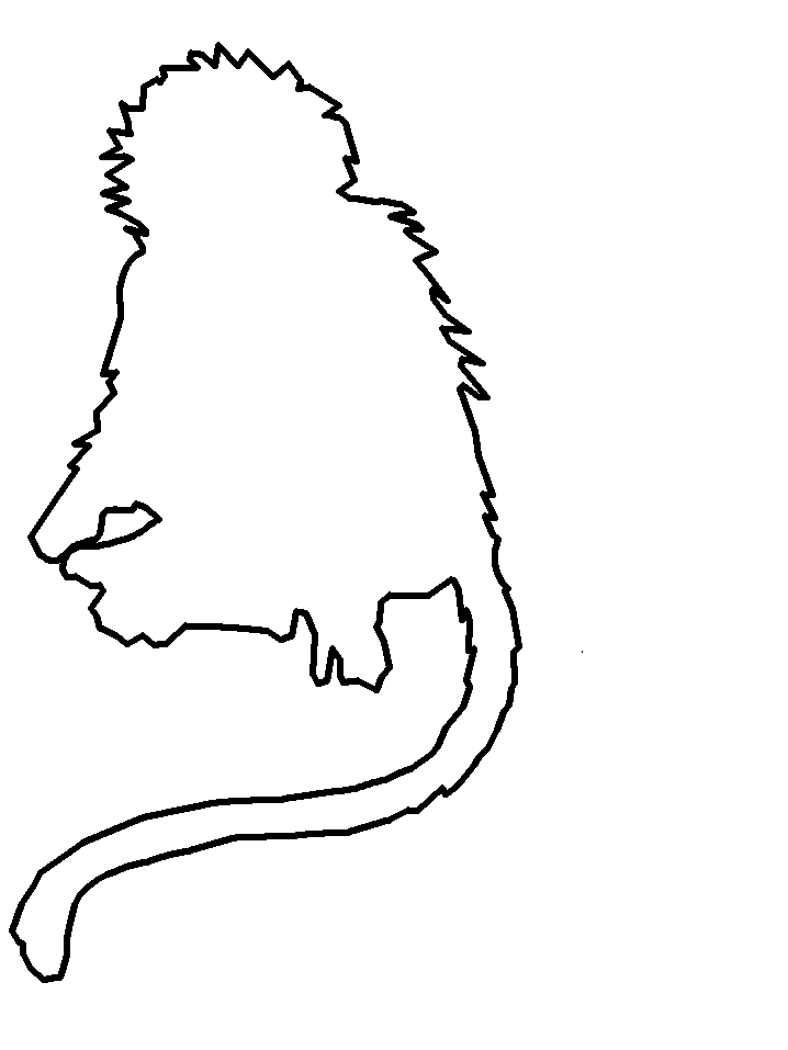 Best Monkey Outline #16612 - Clipartion.com