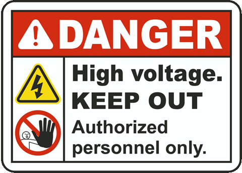 Danger High Voltage Signs –USA Made and Shipped Fast