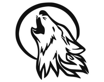 Howling wolf decal | Etsy