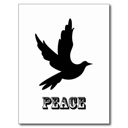 Peace Dove Silhouette Postcard from Zazzle.