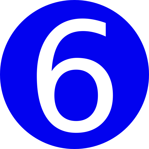Blue, Rounded,with Number 6 Clip Art - vector clip ...