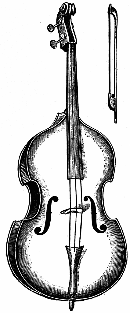 Upright bass clipart