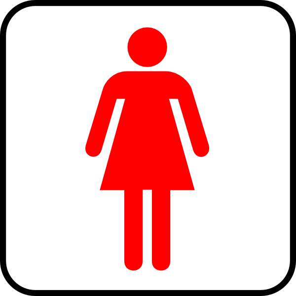Female Red Border Wc Clip Art - vector clip art ...