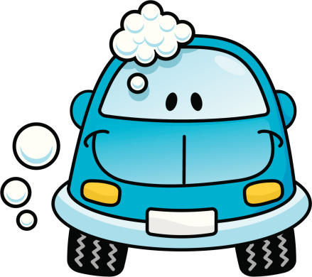 Cartoon Of A Funny Car Wash Clip Art, Vector Images ...