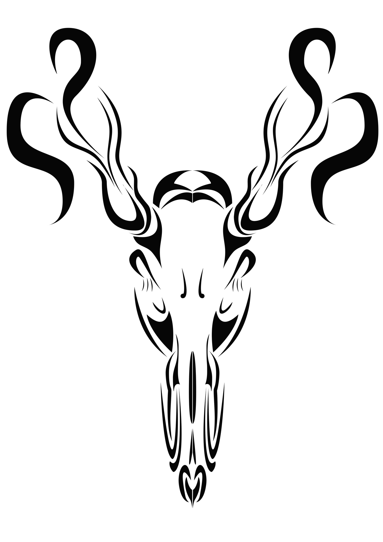 Tribal Deer Skull Clipart