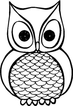 Cute owl black and white clipart - ClipartFox