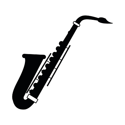 Silhouette Of A Saxaphone Clip Art, Vector Images & Illustrations ...