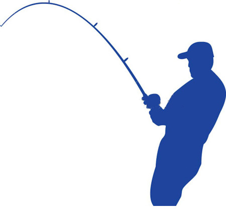 Bent fishing rod clipart