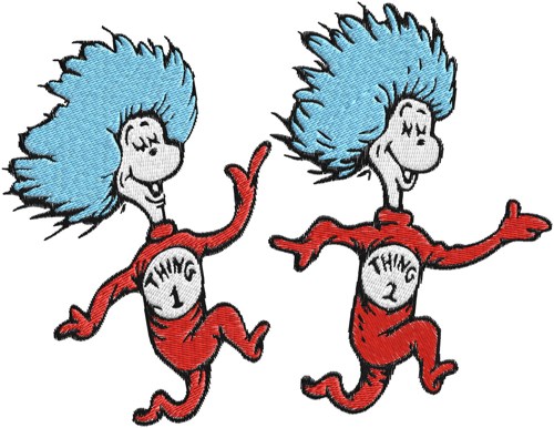 Dr. Seuss Thing 1 And Thing 2 Clipart