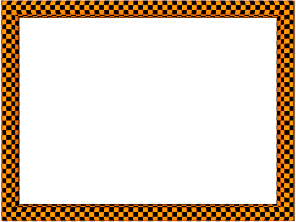 Orange Black Funky Checker Rectangular Powerpoint Border | 3D Borders
