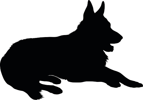 Clip Art Of A Black German Shepherd Clip Art, Vector Images ...