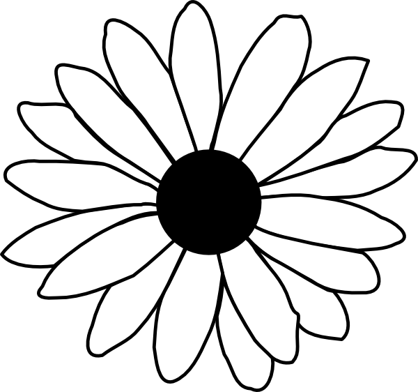 Black And White Daisy Clipart