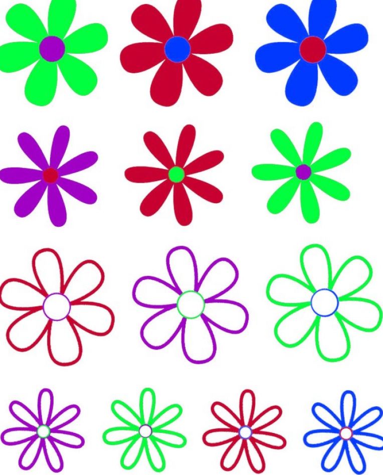 8 Best Images of Flowers To Trace - Black and White Flower Outline ...
