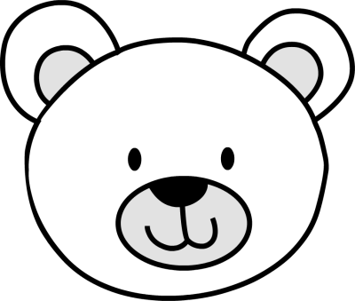 Polar bear black and white clipart
