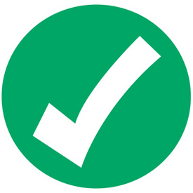 Cold Adhesion Roll Form Labels with Checkmark Graphic from Seton ...