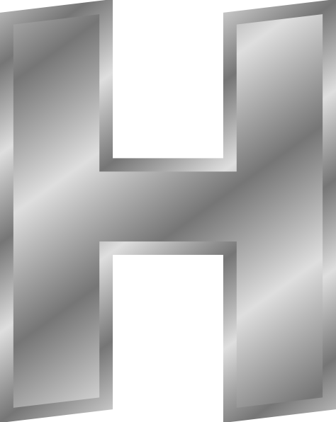 Effect Letters Alphabet H Silver clip art - vector clip art online ...