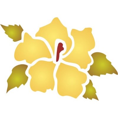 Hibiscus Flower Stencil