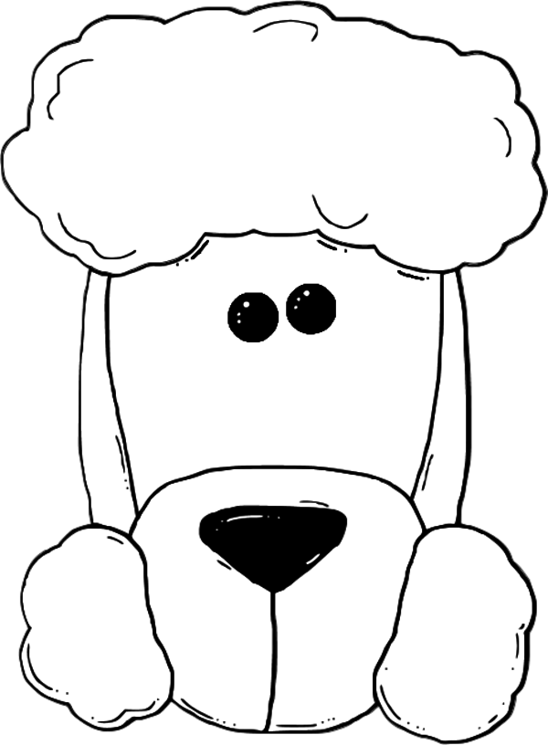 Dog Face Cartoon Outline - vector Clip Art
