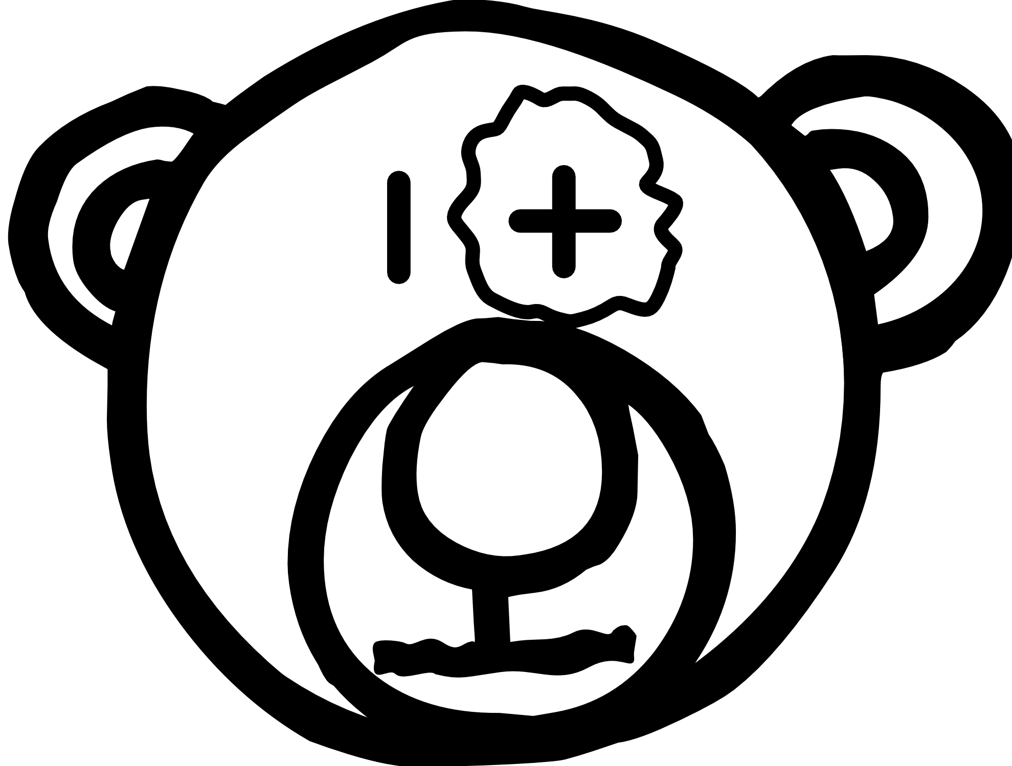 Clip Art: Mcol Teddy Bear Black White Line Art ...