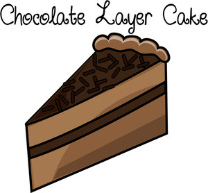 Chocolate Cake Clipart Image - Piece of Tasty Chocolate Layer Cake ...