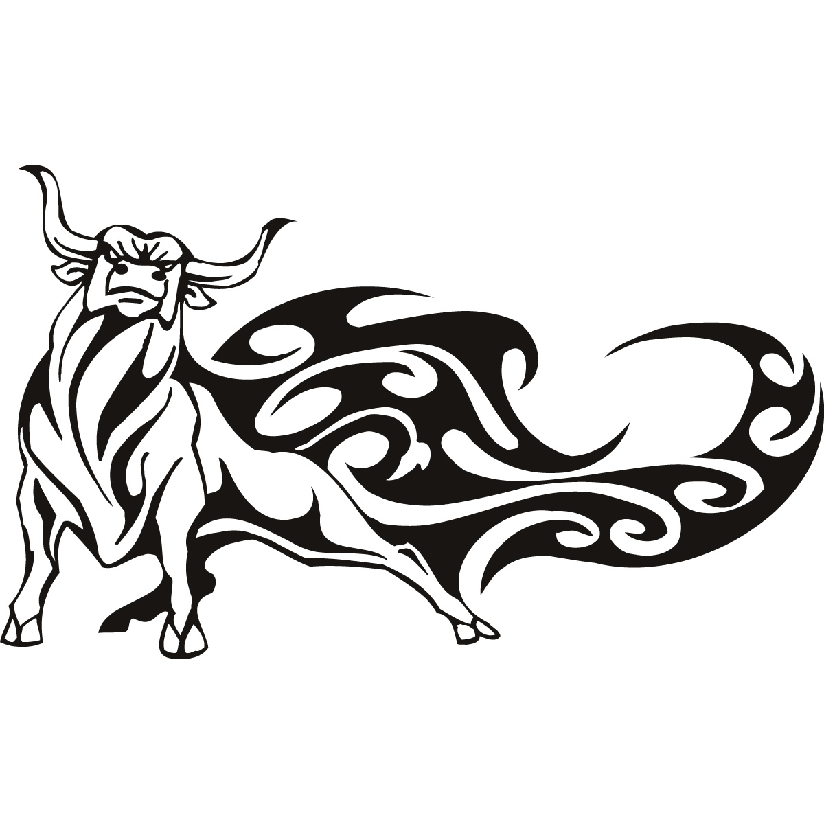 Tribal Bull Animals Wall Art Stickers Wall Decals Transfers