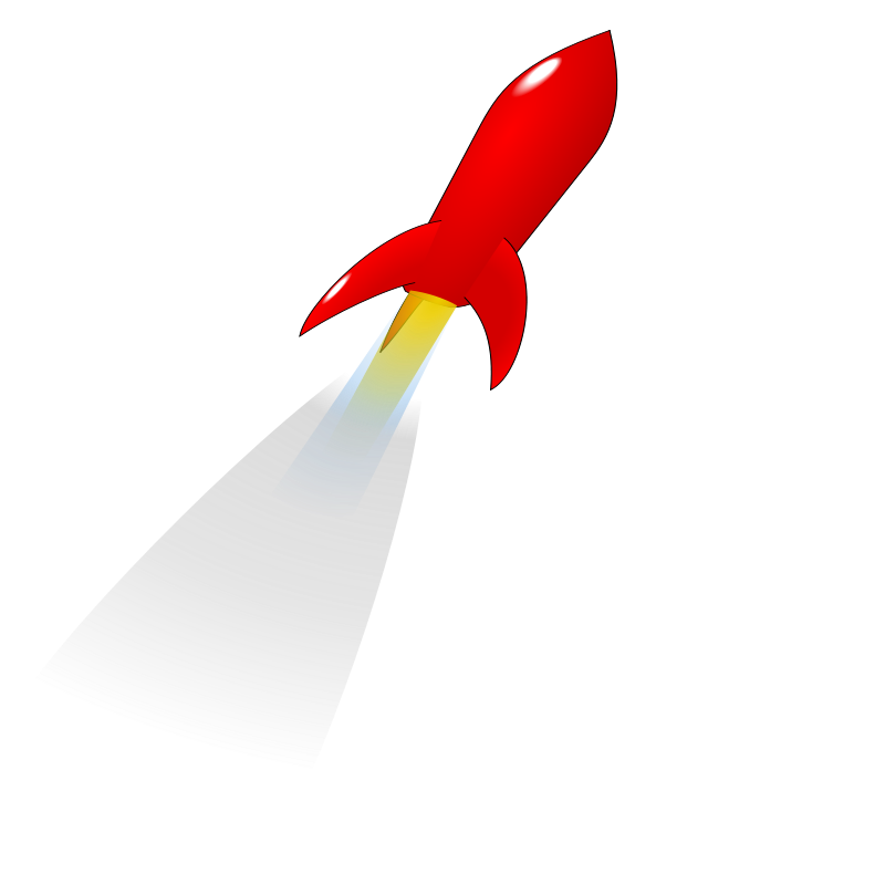 Launching Red Rocket Free Vector / 4Vector