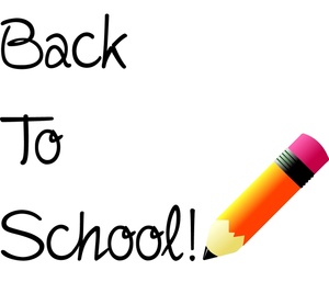 Back To School Clipart Image - Back To School Text With A Pencil