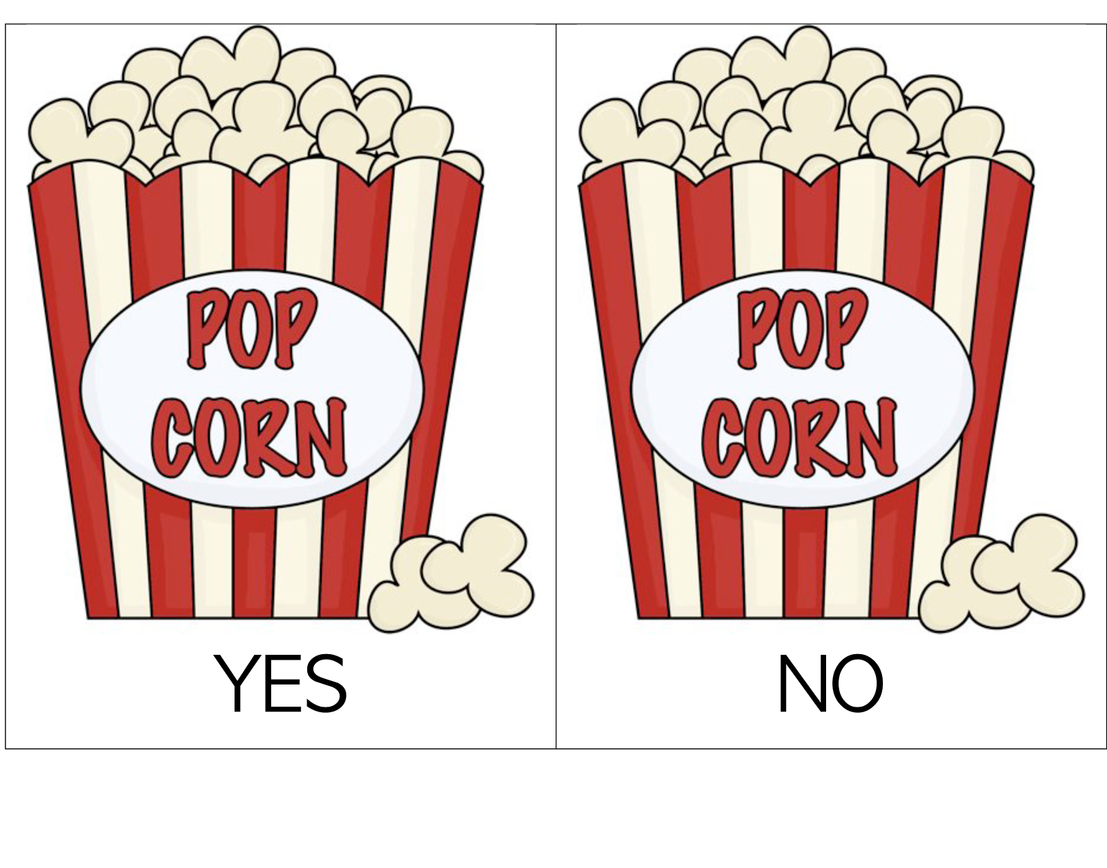 Yes/No Popcorn Containers