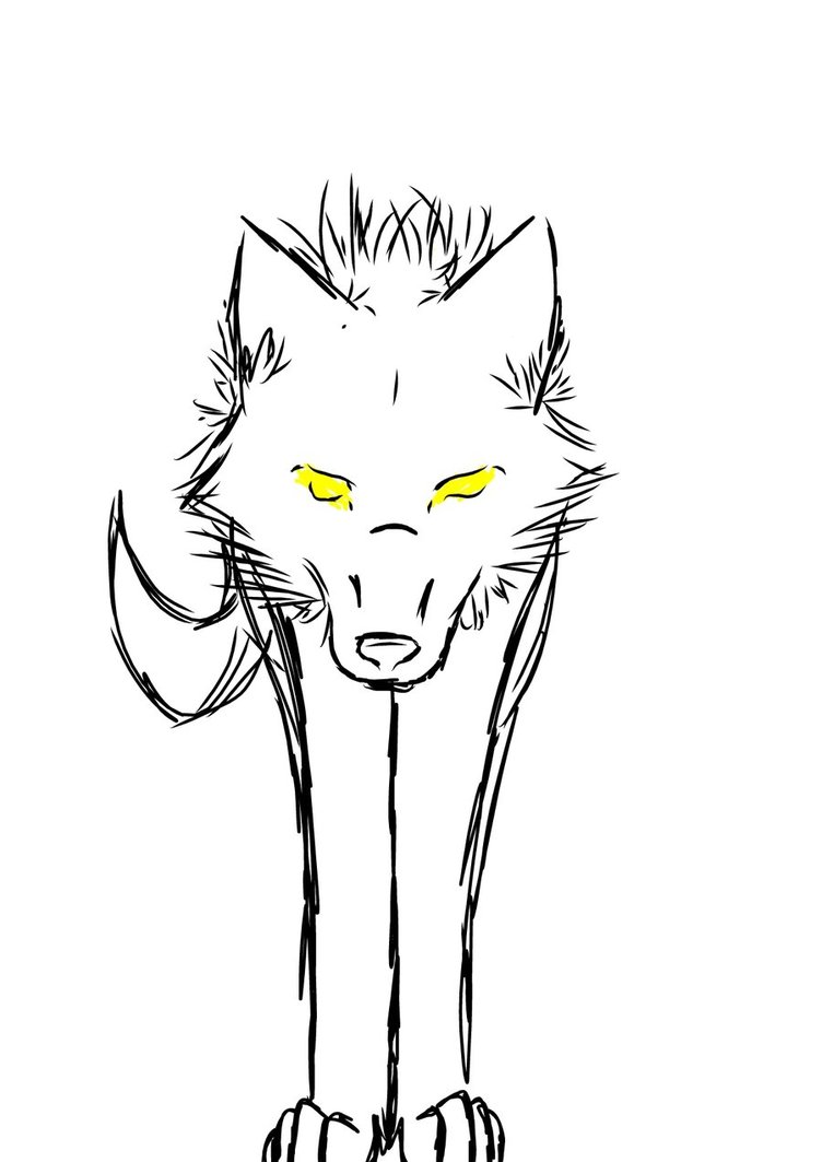 Animals For > Simple Wolf Face Drawing