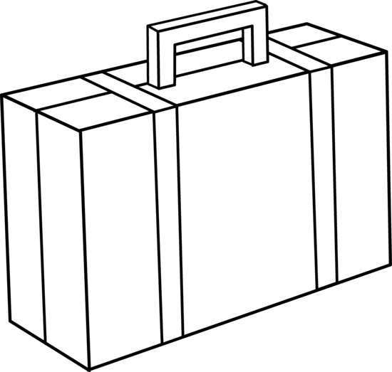 Suitcase Black And White Clipart