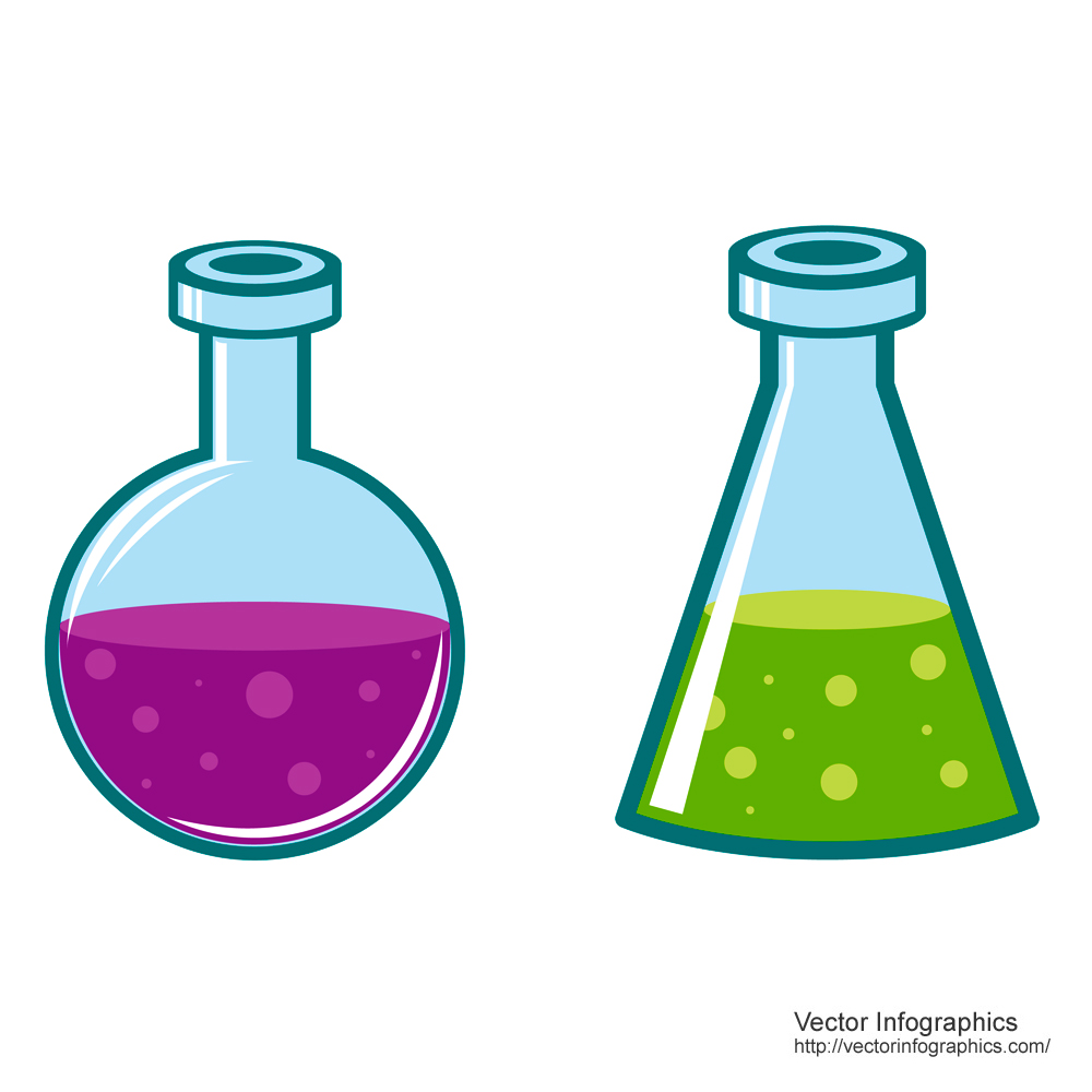 Chemical flasks Free Vector Image #18 – VectorInfographics