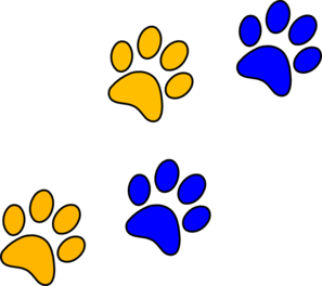 Blue paw print border clipart