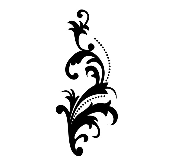 Vinyl Long Damask Design Decal for Wall Door Window by flipflop24