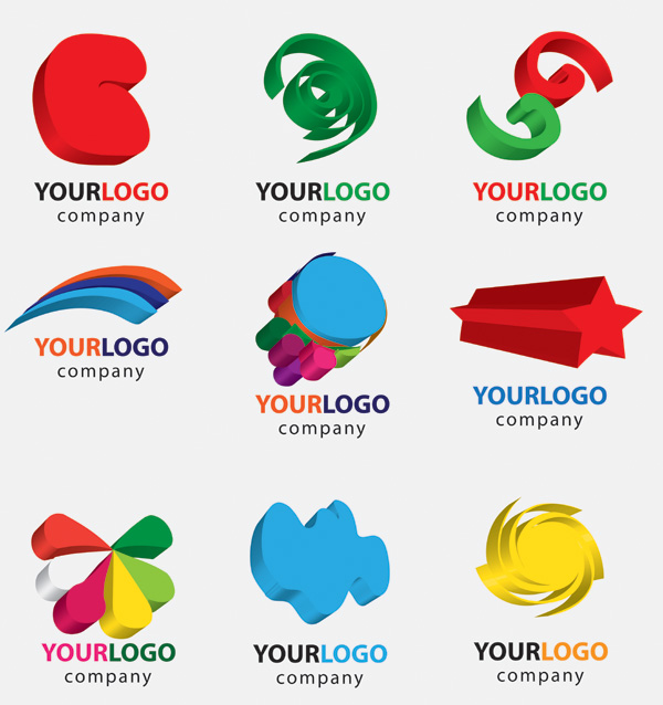 Threedimensional graphics logo template vector Free Vector / 4Vector