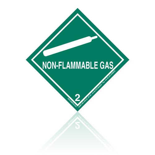 K013 - Class 2 Non Flammable Gas 2.2 Hazard Warning Diamond Label