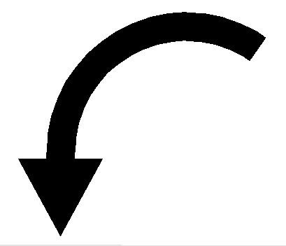 Curved arrow clipart black and white