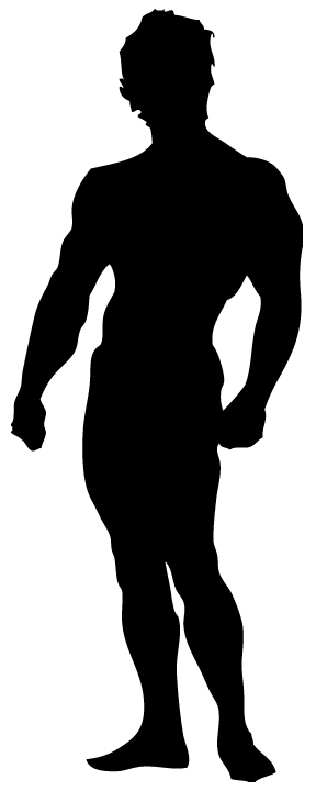 Muscle Man Silhouette Clipart