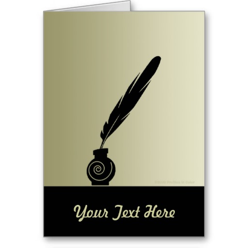 Quill & Ink Arty Writer Card from Zazzle.