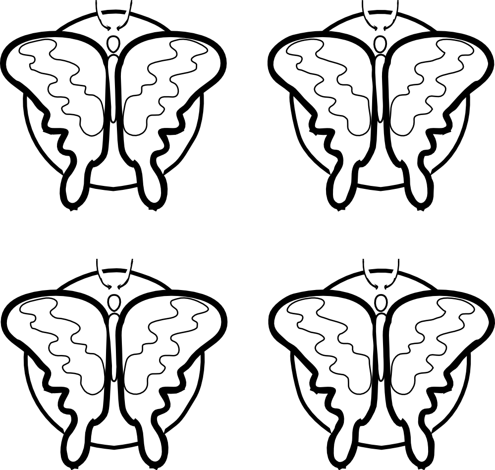 Butterfly 44 Black White Line Art Scalable Vector Graphics SVG ...